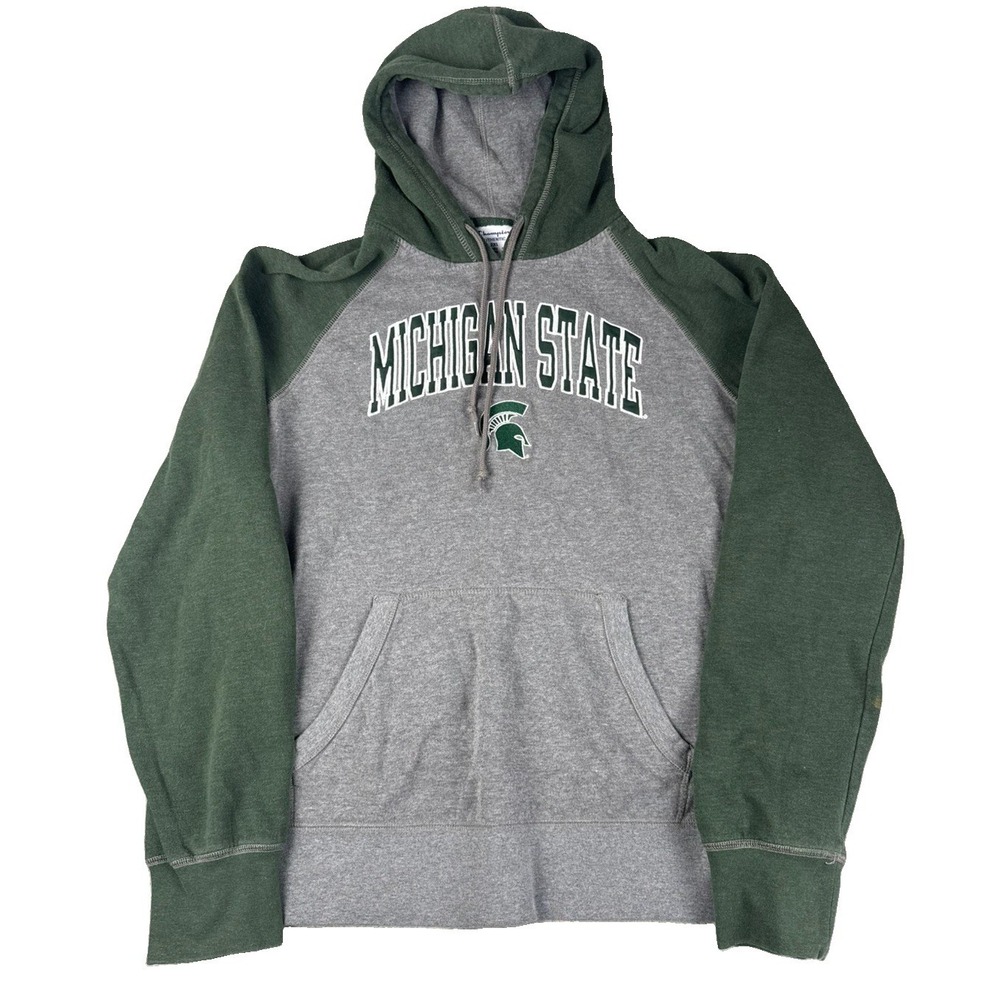 Champion Michigan State Spartans Hoodie Mens 2XL Green Gray Pullover NCAA